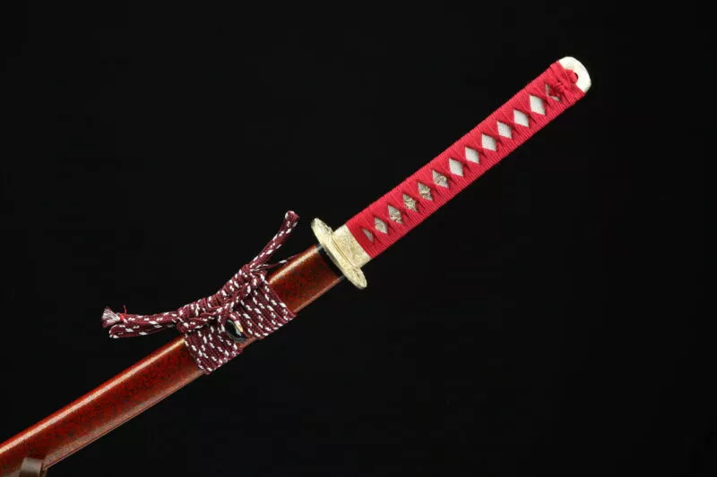 Katana Acier Damas Rouge