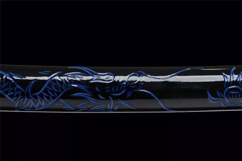 Blue Dragon King Katana Baked Blue Series Épée De Samouraï Japonais Katana Véritable Épée Faite à La Main Acier Manganèse Haute Performance Épée Longquan