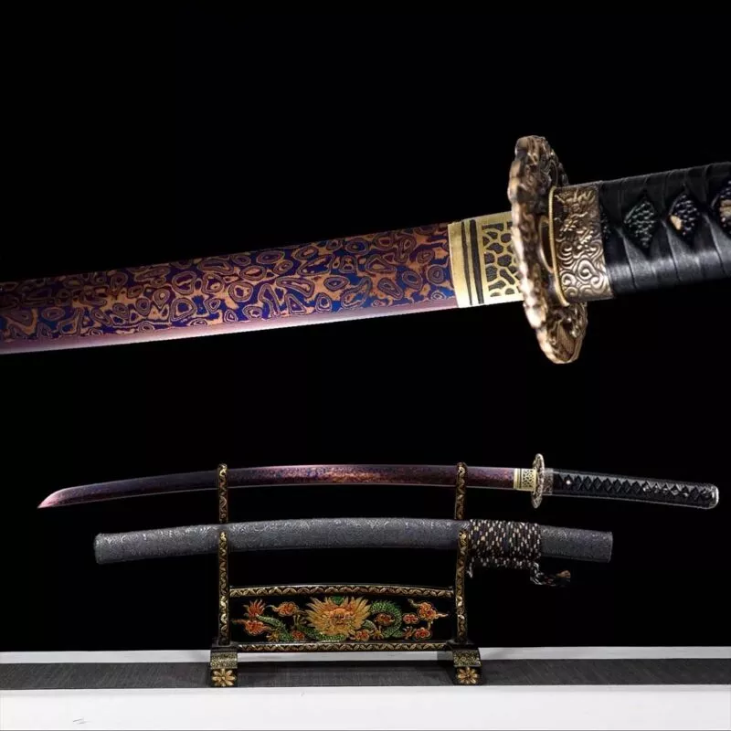 Katana Multivers (acier Damas Violet)