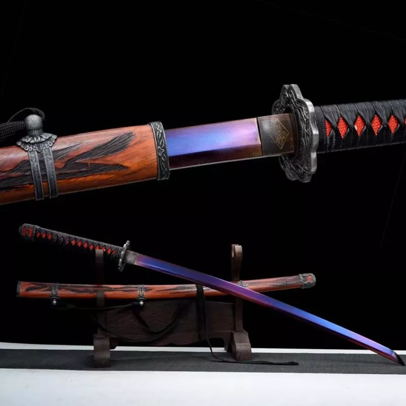 Katana Sekiro Lame Mortelle Pourpre (acier T10 Violet)